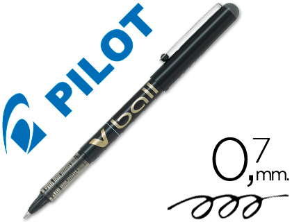 ROLLER PILOT VBALL 7 CRITURE MOYENNE 0.5MM ENCRE LIQUIDE NIVEAU VISIBLE RGULATEUR DBIT CLIP MTAL COLORIS NOIR