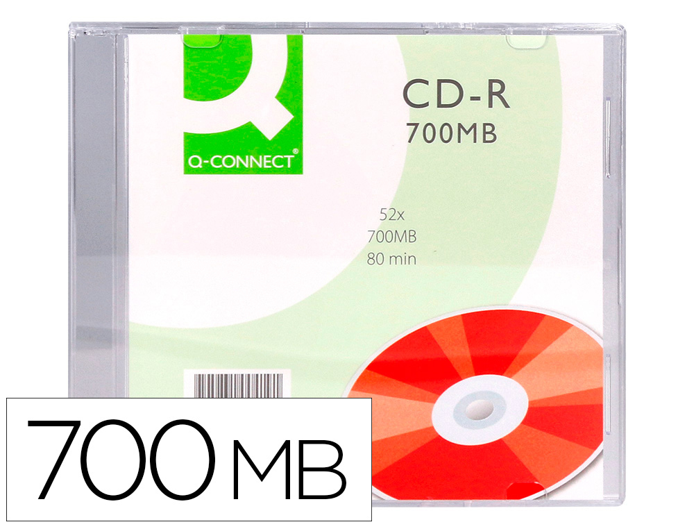 CD-R Q-CONNECT 700MB 80MIN BOTIER SLIM 10 UN